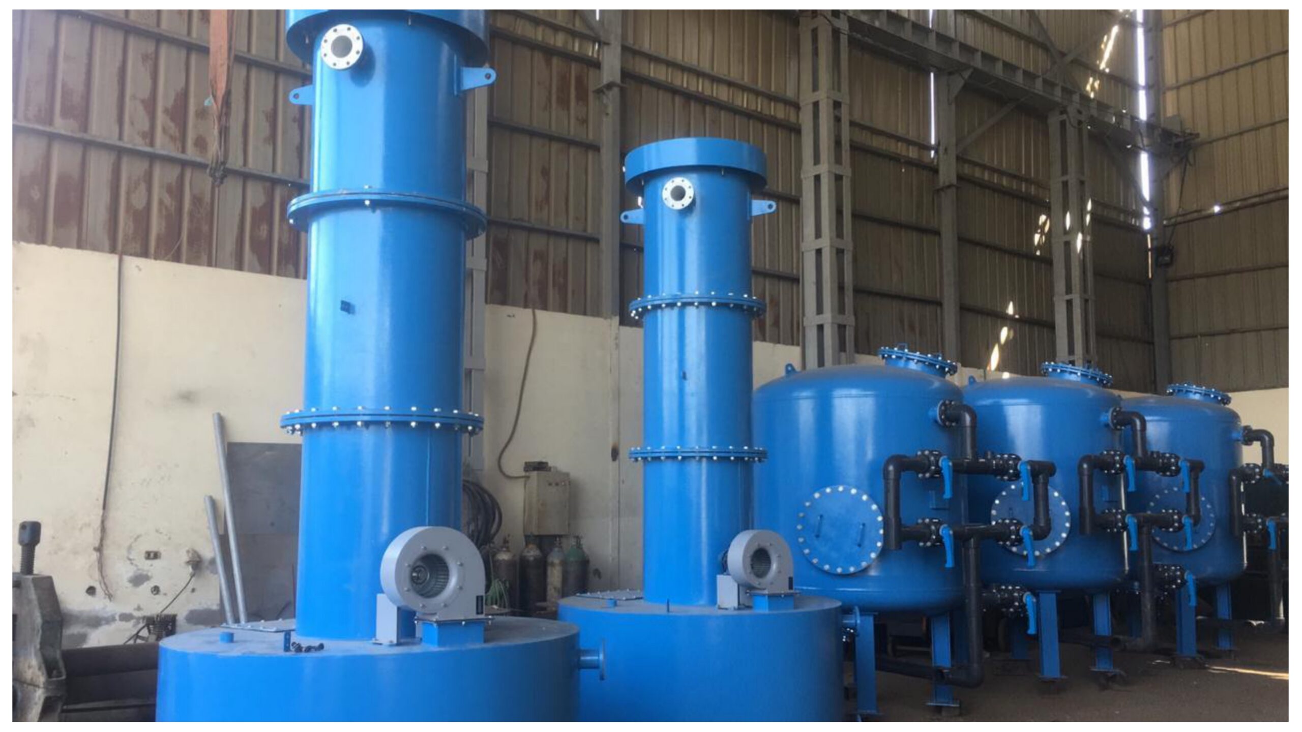 Oxidation tower and Multimedia filter with facepiping